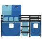 vidaXL Cama alta para niños con túnel madera pino azul 90x190 cm vidaXL Cama alta para niños con túnel madera pino azul 90x190 cm