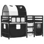 vidaXL Cama alta niños con túnel madera pino blanco negro 80x200 cm vidaXL Cama alta niños con túnel madera pino blanco negro 80x200 cm