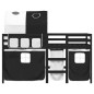 vidaXL Cama alta niños con túnel madera pino blanco negro 80x200 cm vidaXL Cama alta niños con túnel madera pino blanco negro 80x200 cm