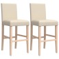 vidaXL Taburetes altos 2 uds madera maciza de caucho y tela vidaXL Taburetes altos 2 uds madera maciza de caucho y tela