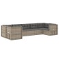 vidaXL Set de muebles de jardín 7 pzas y cojines ratán sintético gris vidaXL Set de muebles de jardín 7 pzas y cojines ratán sintético gris
