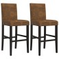 vidaXL Taburetes altos 2 uds madera maciza de caucho y tela vidaXL Taburetes altos 2 uds madera maciza de caucho y tela