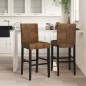 vidaXL Taburetes altos 2 uds madera maciza de caucho y tela vidaXL Taburetes altos 2 uds madera maciza de caucho y tela