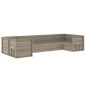 vidaXL Set de muebles de jardín 7 pzas y cojines ratán sintético gris vidaXL Set de muebles de jardín 7 pzas y cojines ratán sintético gris