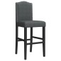 vidaXL Taburetes altos 2 uds madera maciza de caucho y tela vidaXL Taburetes altos 2 uds madera maciza de caucho y tela