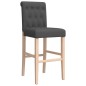 vidaXL Taburetes altos 2 uds madera maciza de caucho y tela