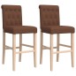 vidaXL Taburetes altos 2 uds madera maciza de caucho y tela vidaXL Taburetes altos 2 uds madera maciza de caucho y tela
