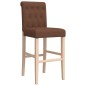 vidaXL Taburetes altos 2 uds madera maciza de caucho y tela vidaXL Taburetes altos 2 uds madera maciza de caucho y tela