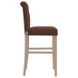 vidaXL Taburetes altos 2 uds madera maciza de caucho y tela vidaXL Taburetes altos 2 uds madera maciza de caucho y tela