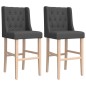 vidaXL Taburetes altos 2 uds madera maciza de caucho y tela vidaXL Taburetes altos 2 uds madera maciza de caucho y tela