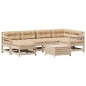 vidaXL Juego de muebles de jardín 7 pzas y cojines madera maciza pino vidaXL Juego de muebles de jardín 7 pzas y cojines madera maciza pino
