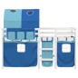 vidaXL Cama alta para niños con túnel madera pino azul 90x200 cm vidaXL Cama alta para niños con túnel madera pino azul 90x200 cm