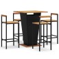 vidaXL Mesa bar y taburetes jardín 5 pzas madera acacia ratán PE negro