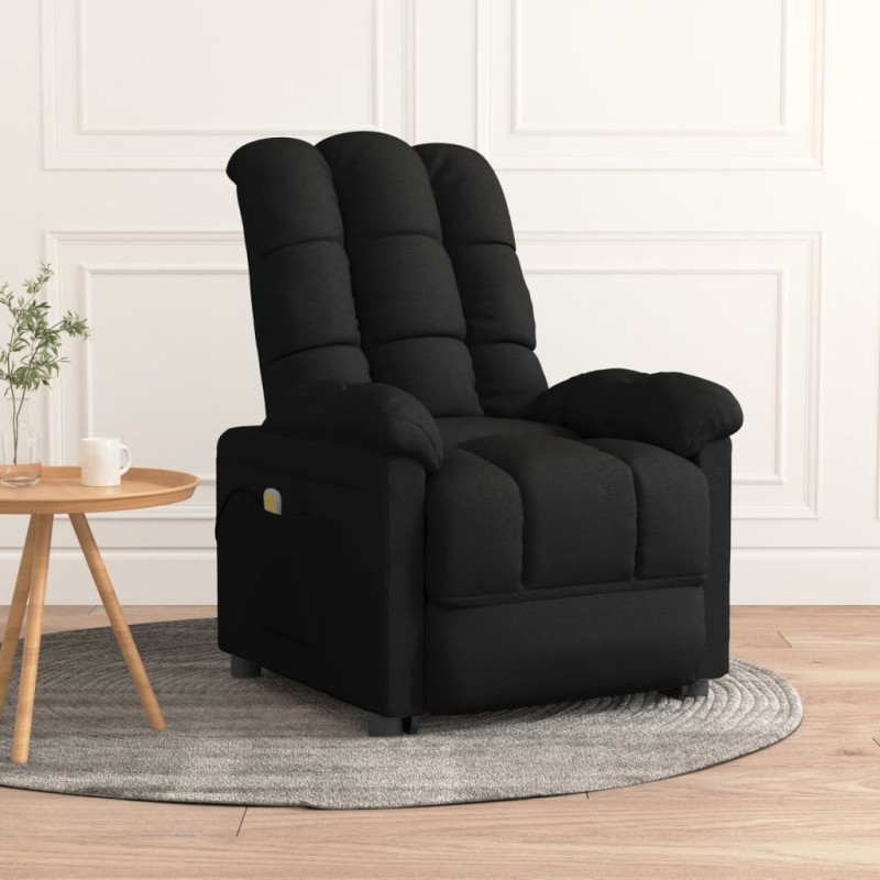vidaXL Sillón de masaje de tela negro vidaXL Sillón de masaje de tela negro