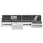 vidaXL Set muebles jardín 6 pzas con cojines madera maciza pino blanco
