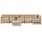 vidaXL Juego de muebles de jardín 7 pzas y cojines madera maciza pino vidaXL Juego de muebles de jardín 7 pzas y cojines madera maciza pino
