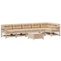 vidaXL Juego de muebles de jardín 7 pzas y cojines madera maciza pino vidaXL Juego de muebles de jardín 7 pzas y cojines madera maciza pino