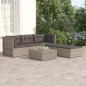 vidaXL Set de muebles de jardín 5 pzas y cojines ratán sintético gris vidaXL Set de muebles de jardín 5 pzas y cojines ratán sintético gris
