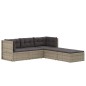 vidaXL Set de muebles de jardín 5 pzas y cojines ratán sintético gris vidaXL Set de muebles de jardín 5 pzas y cojines ratán sintético gris