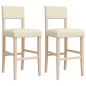 vidaXL Taburetes altos 2 uds madera maciza de caucho y cuero sintético vidaXL Taburetes altos 2 uds madera maciza de caucho y cuero sintético