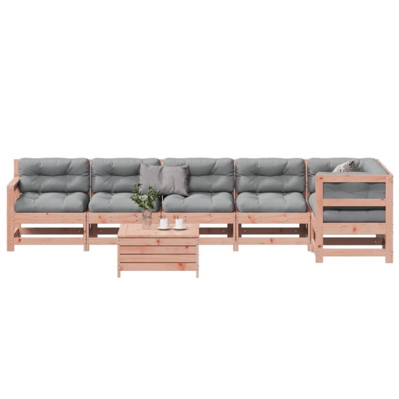 vidaXL Juego de muebles jardín 7 pzas y cojines madera abeto Douglas vidaXL Juego de muebles jardín 7 pzas y cojines madera abeto Douglas