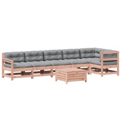 vidaXL Juego de muebles jardín 7 pzas y cojines madera abeto Douglas