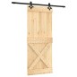 vidaXL Puerta corredera con herrajes madera maciza de pino 85x210 cm vidaXL Puerta corredera con herrajes madera maciza de pino 85x210 cm