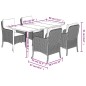 vidaXL Set comedor de jardín 5 piezas con cojines ratán sintético gris vidaXL Set comedor de jardín 5 piezas con cojines ratán sintético gris