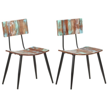 vidaXL Sillas de comedor 2 unidades madera maciza reciclada 