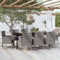 vidaXL Juego de comedor de jardín 9 piezas gris antracita vidaXL Juego de comedor de jardín 9 piezas gris antracita
