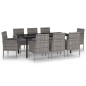 vidaXL Juego de comedor de jardín 9 piezas gris antracita vidaXL Juego de comedor de jardín 9 piezas gris antracita