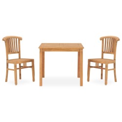 vidaXL Conjunto de comedor de jardín 3 piezas madera maciza de teca