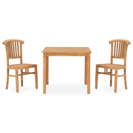 vidaXL Conjunto de comedor de jardín 3 piezas madera maciza de teca