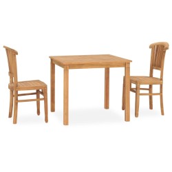 vidaXL Conjunto de comedor de jardín 3 piezas madera maciza de teca