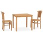 vidaXL Conjunto de comedor de jardín 3 piezas madera maciza de teca vidaXL Conjunto de comedor de jardín 3 piezas madera maciza de teca