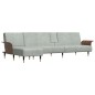 vidaXL Sofá cama en forma de L terciopelo gris claro 279x140x70 cm vidaXL Sofá cama en forma de L terciopelo gris claro 279x140x70 cm