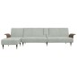 vidaXL Sofá cama en forma de L terciopelo gris claro 279x140x70 cm vidaXL Sofá cama en forma de L terciopelo gris claro 279x140x70 cm