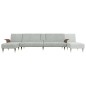 vidaXL Sofá cama en forma de L terciopelo gris claro 279x140x70 cm vidaXL Sofá cama en forma de L terciopelo gris claro 279x140x70 cm