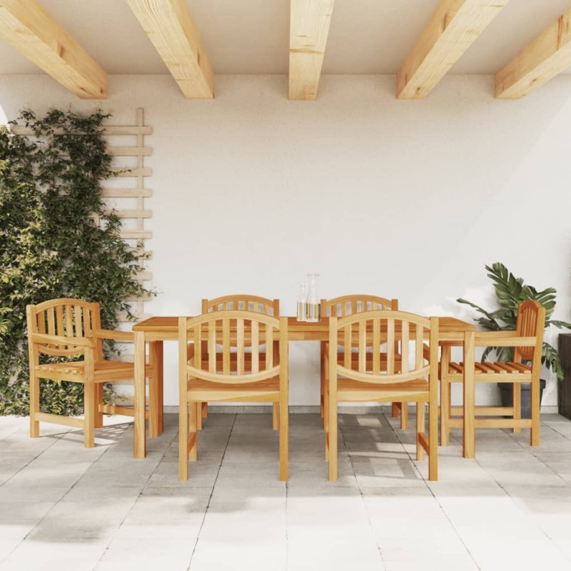 vidaXL Juego de comedor de jardín 7 piezas madera maciza de teca vidaXL Juego de comedor de jardín 7 piezas madera maciza de teca