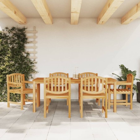 vidaXL Juego de comedor de jardín 7 piezas madera maciza de teca