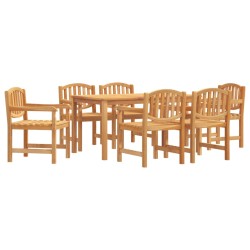vidaXL Juego de comedor de jardín 7 piezas madera maciza de teca