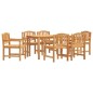 vidaXL Juego de comedor de jardín 7 piezas madera maciza de teca vidaXL Juego de comedor de jardín 7 piezas madera maciza de teca