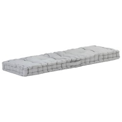 vidaXL Cojín para palés algodón gris 120x40x7 cm 