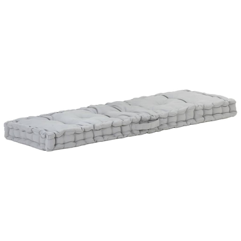 vidaXL Cojín para palés algodón gris 120x40x7 cm vidaXL Cojín para palés algodón gris 120x40x7 cm