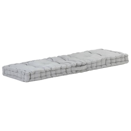vidaXL Cojín para palés algodón gris 120x40x7 cm 