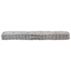 vidaXL Cojín para palés algodón gris 120x40x7 cm 
