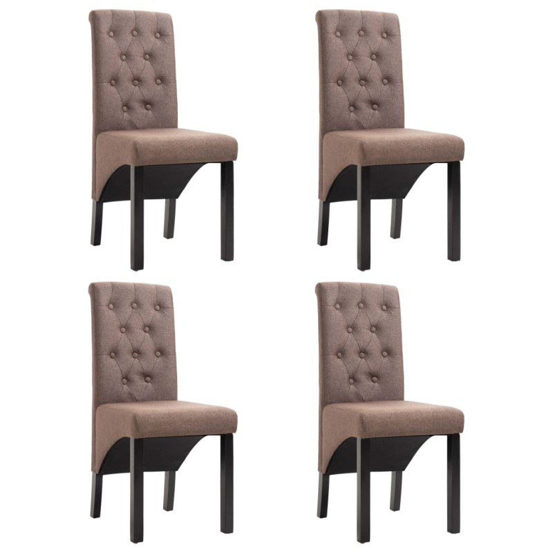 vidaXL Sillas de comedor 4 unidades de tela marrón vidaXL Sillas de comedor 4 unidades de tela marrón