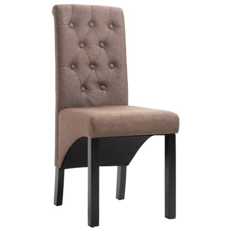vidaXL Sillas de comedor 4 unidades de tela marrón