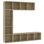 vidaXL Mueble de TV y librería 3 piezas roble Sonoma 180x30x180 cm vidaXL Mueble de TV y librería 3 piezas roble Sonoma 180x30x180 cm