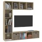vidaXL Mueble de TV y librería 3 piezas roble Sonoma 180x30x180 cm vidaXL Mueble de TV y librería 3 piezas roble Sonoma 180x30x180 cm